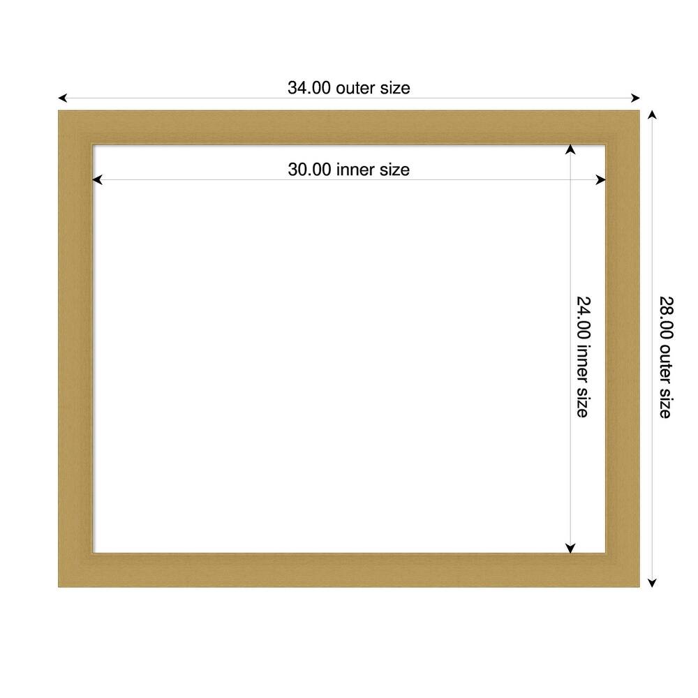 Amanti Art Grace Brushed Gold Framed Dry Erase Magnetic Board