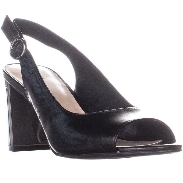 black block heel sling back shoes