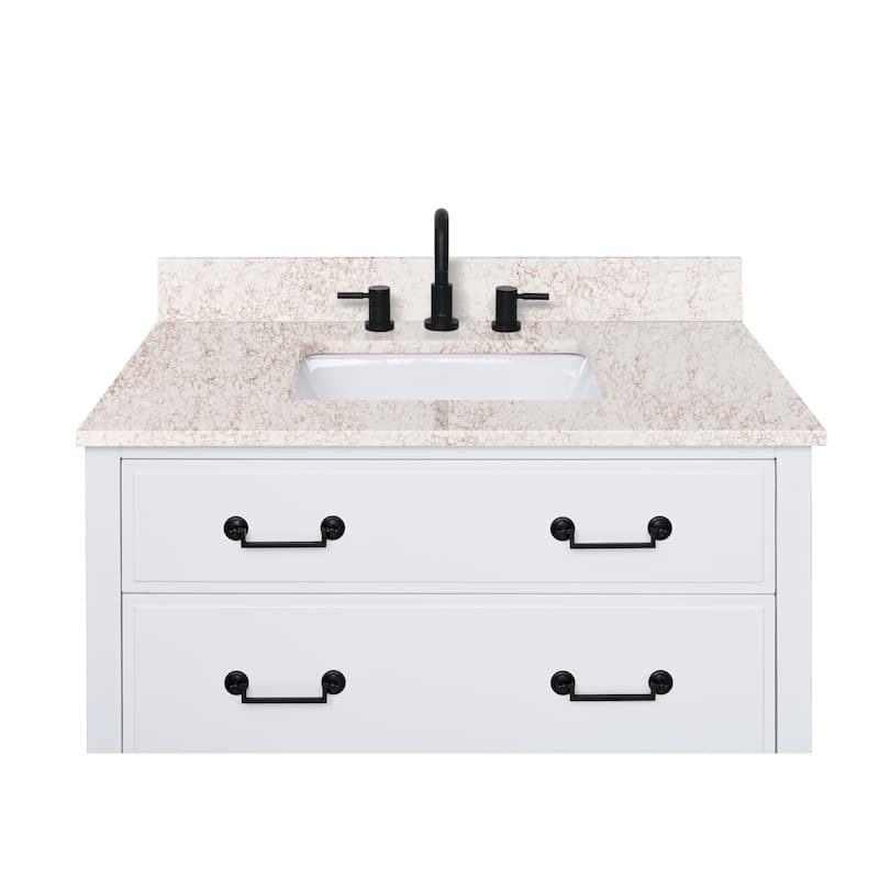 Avanity Quartz Vanity Top with Rectangular Undermount Sinks