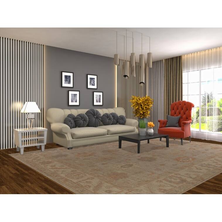 Vegetable Dye Oushak Area Rug Handmade Oriental Wool Carpet - 8'7" x 11'7"