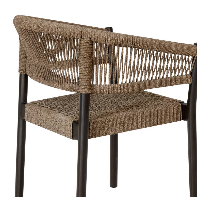 Doris Indoor Outdoor Dining Chair in Eucalytpus Wood with Rope - Set of 2
