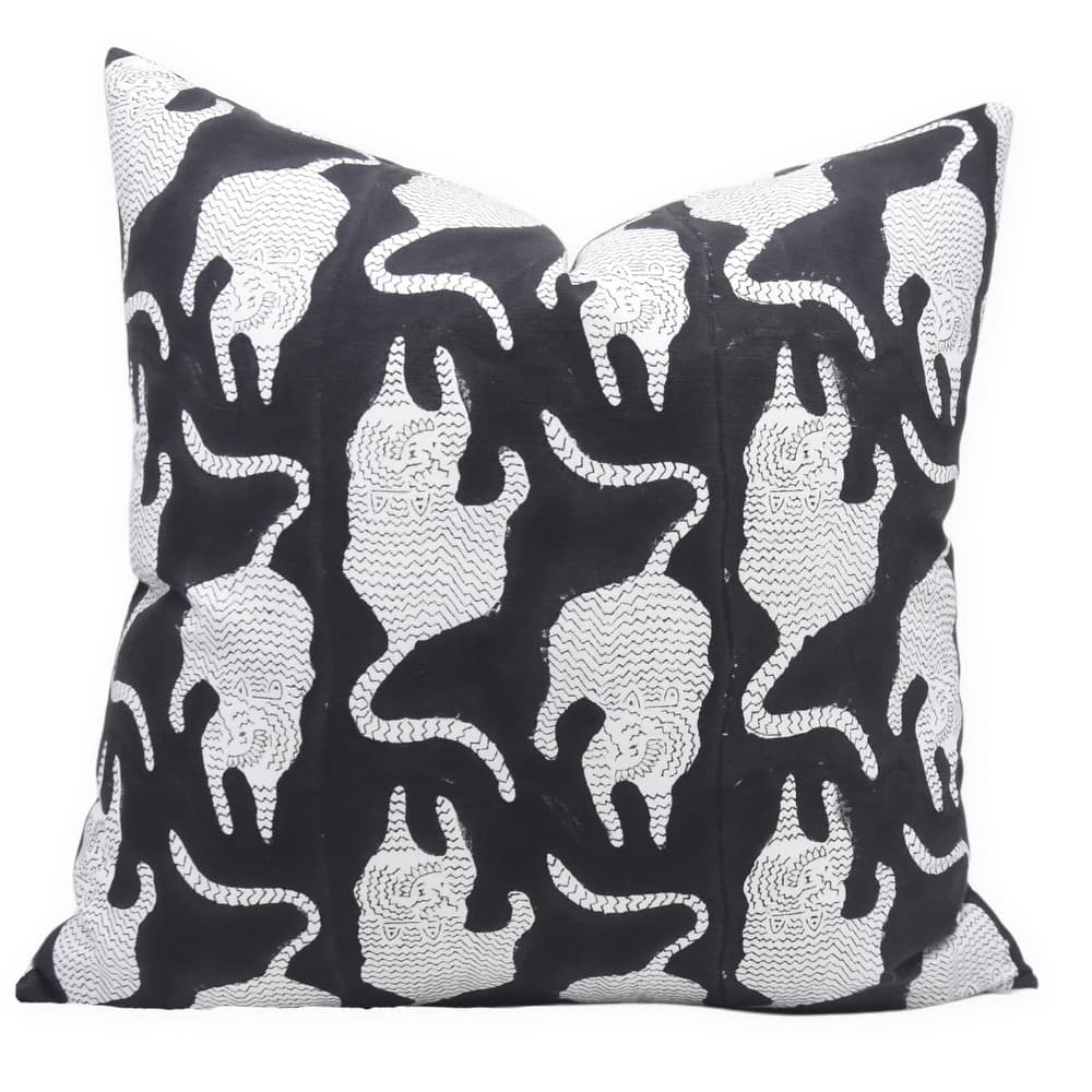 Cotton Square Block print pillow Cover - Mushakraj