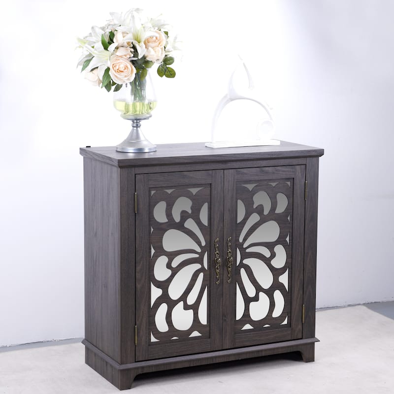 Elegant sideboard with 2 acrylic mirrored doors Sideboard and Buffet