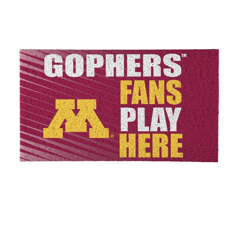28 in. x 16 in. University of Minnesota "Fans Play Here" PVC Door Mat