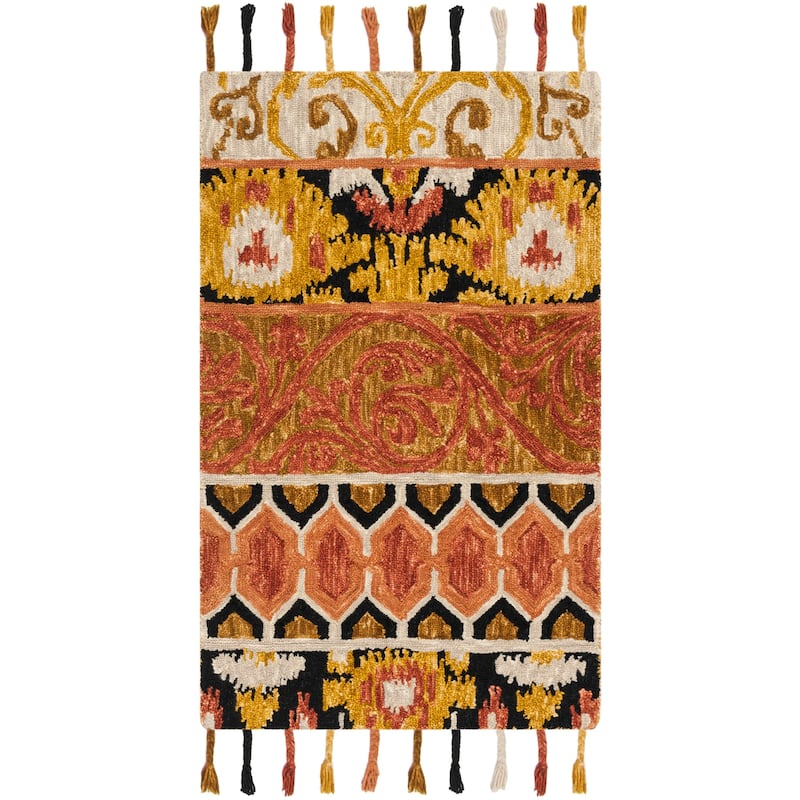 SAFAVIEH Handmade Suzani Vonetta Boho Tribal Wool Rug