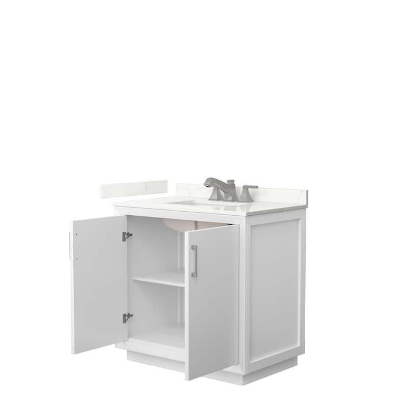 Strada 36-inch Single Vanity, Quartz Top