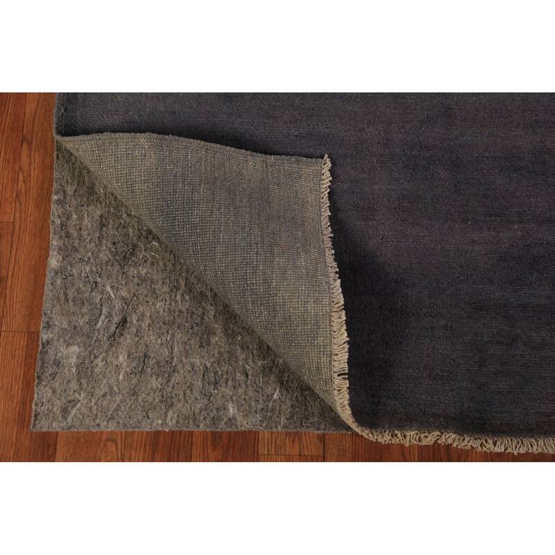 Gray Blue Gabbeh Modern Rug Handmade Wool Carpet - 3'5" x 4'10"