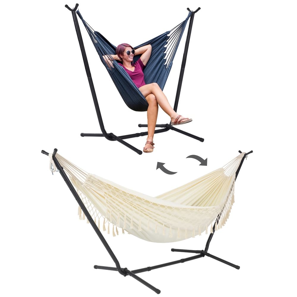 10.7 ft. 2-Person Brazilian-Style hammock with Stand - Convertible