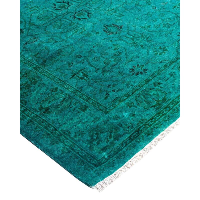 Contemporary Overdyed Wool Hand Knotted Runner - 2' 8" x 16' 1"