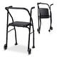 preview thumbnail 1 of 18, Costway Folding Walker for Seniors, Lightweight Aluminum Mobility Black