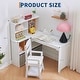preview thumbnail 3 of 12, Kids Corner Desk and Chair Set – Study Table with Bookshelf, Cloth Drawer, and Bulletin Board, MDF Wood, for Ages 3–8 White