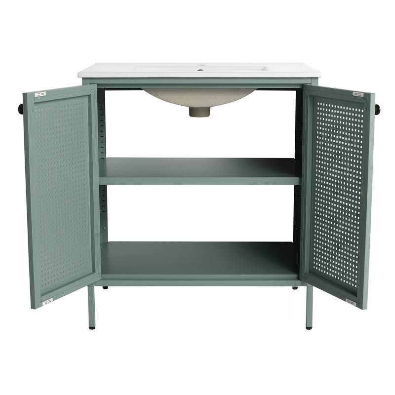 Bathroom Vanity With Sink In 30 Inch, Freestanding Bathroom Vanity With Soft Close Door