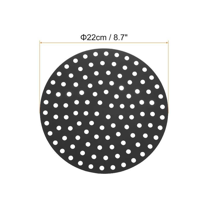 4 Pcs Reusable Silicone Air Fryer Liners Mat, Round - Black - 8.7"