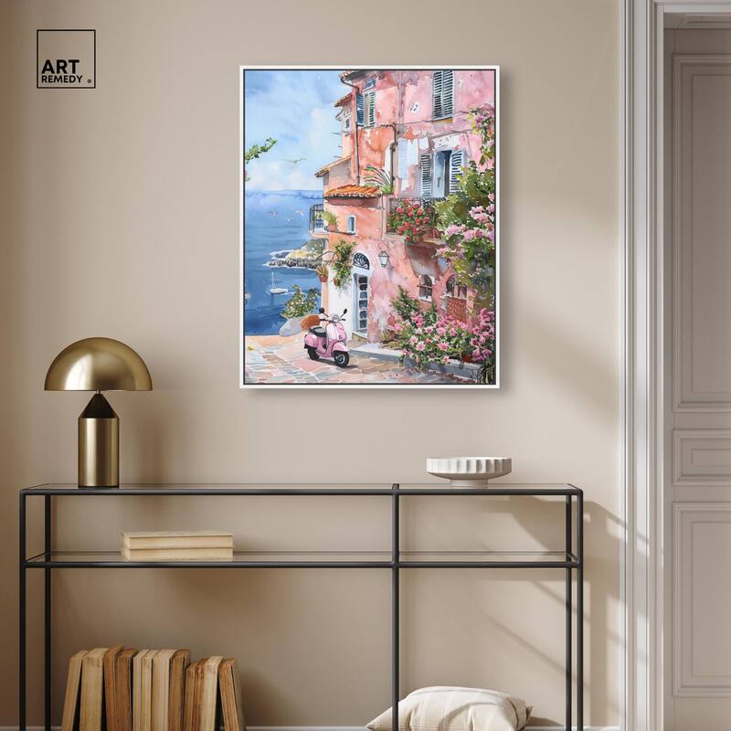 Lush Coastal Villa II Canvas by Art Remedy