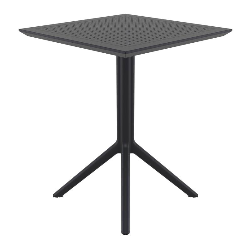 29.5" Black Folding Square Outdoor Patio Dining Table