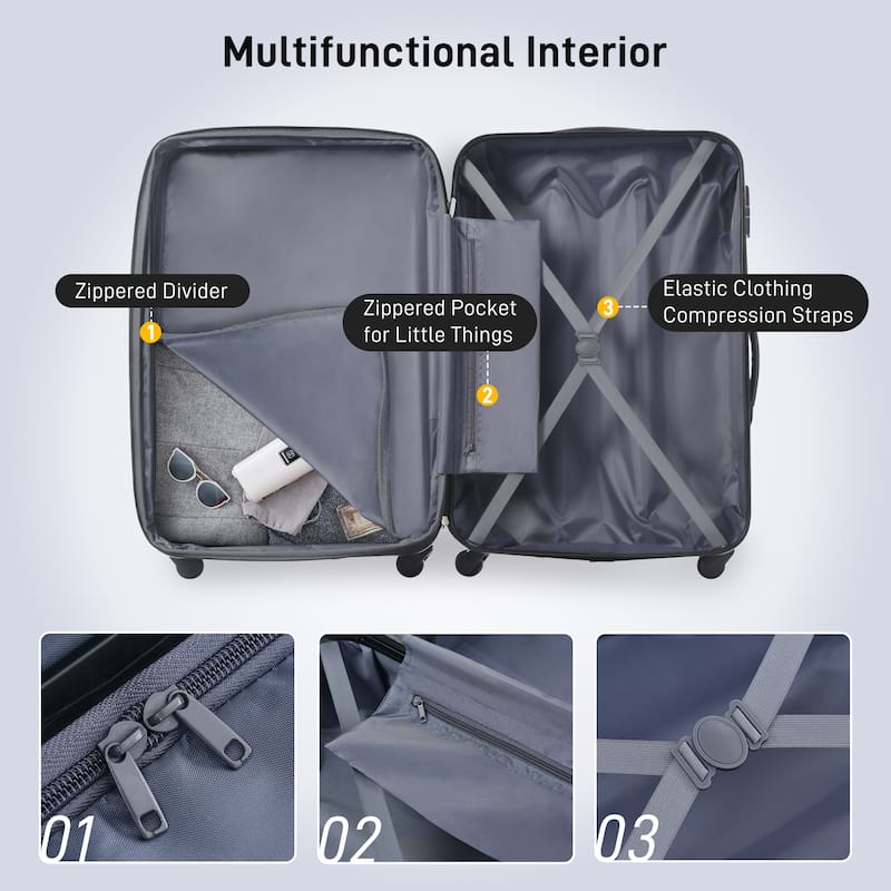 Luggage Sets 2 Piece Carry On Luggage w/Wheels and TSA Lock & Duffel Bags, Hard Shell Suitcases Lightweight Checked, Woman Men