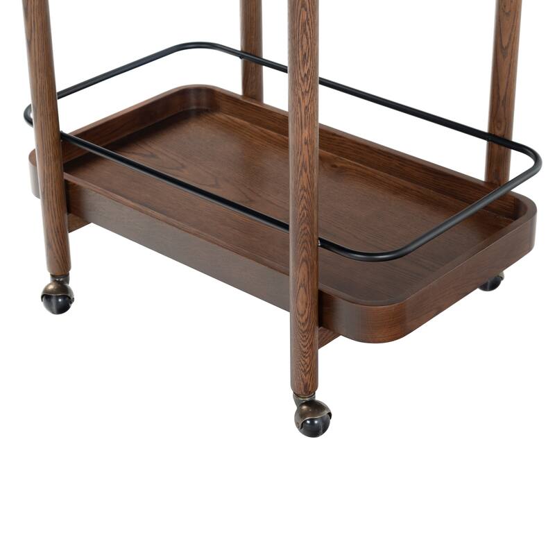 SAFAVIEH Couture Krystof 2-Shelf Wood Bar cart - 30"W x 20"D x 31"H