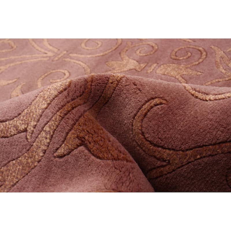 ECARPETGALLERY Hand-knotted Opulence Blush Silk, Wool Rug - 4'0 x 6'1