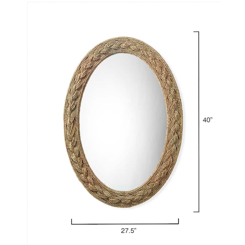 Alden Décor Brie Seagrass Oval Mirror