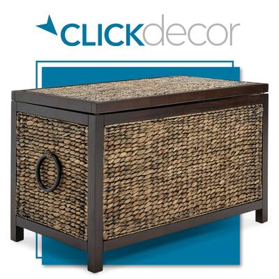 ClickDecor Wilson Storage Trunk, Black Wicker
