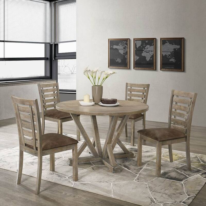 5 PCS Table Set for 4 Round Dining Table