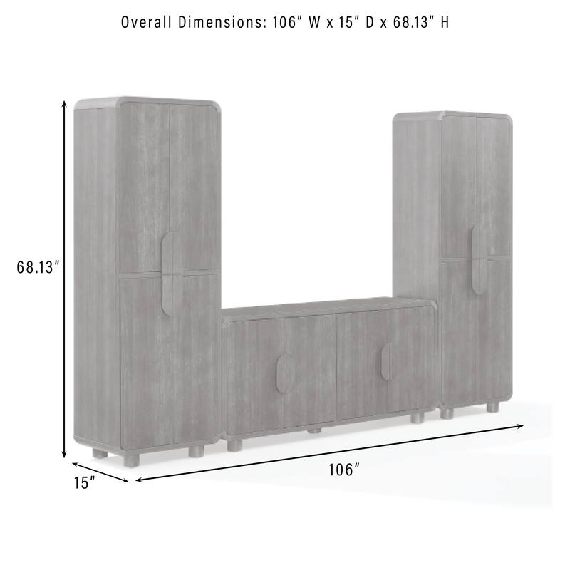 Crosley Millie 3-Piece Entertainment Center