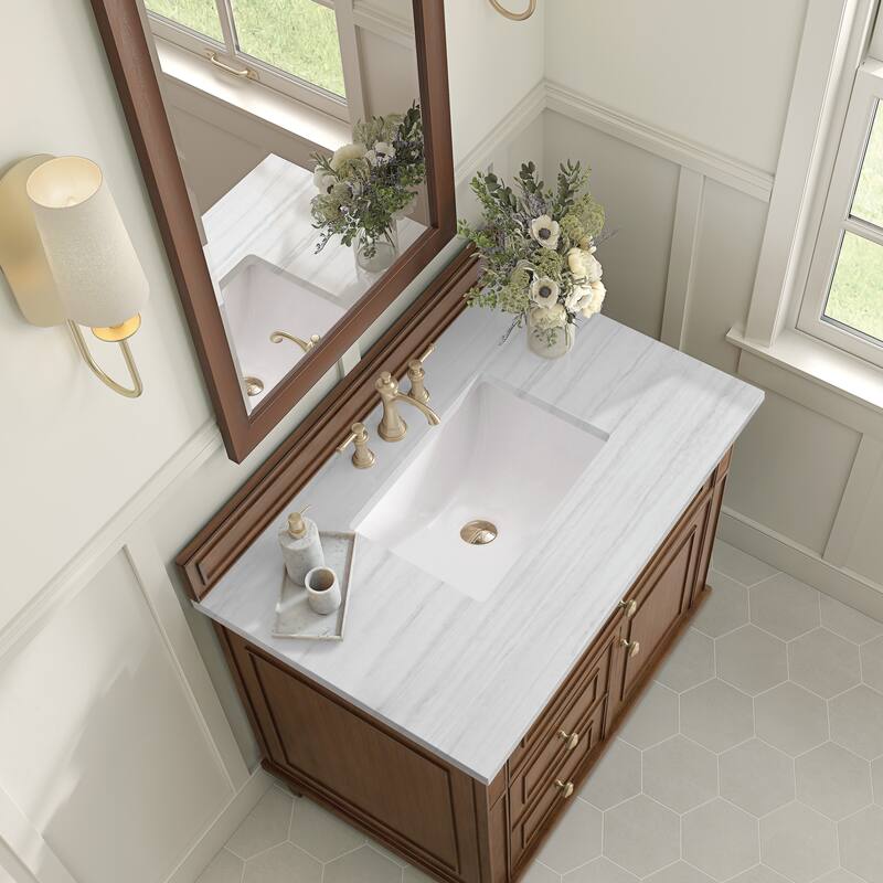 James Martin Vanities Lorelai 36" Single Vanity, Mid-Century Walnut