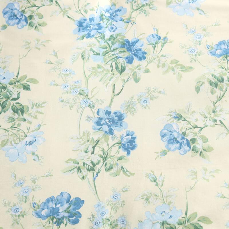 Laura Ashley Blossom Dance Reversible Cotton Blue Comforter Set
