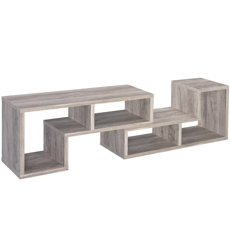 Modern Multifunctional Design Display Grey Driftwoood Bookcase Tv Console
