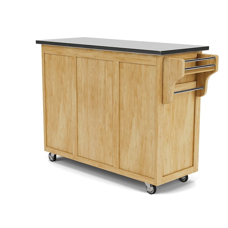 Homestyles Create-a-Cart Natural Mobile Kitchen Cart with Stainless Steel Top
