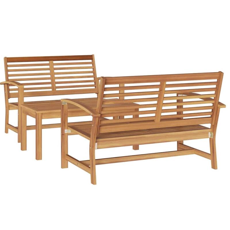 vidaXL Garden Sofa Set Natural Solid teak wood - 37 x 18 x 16
