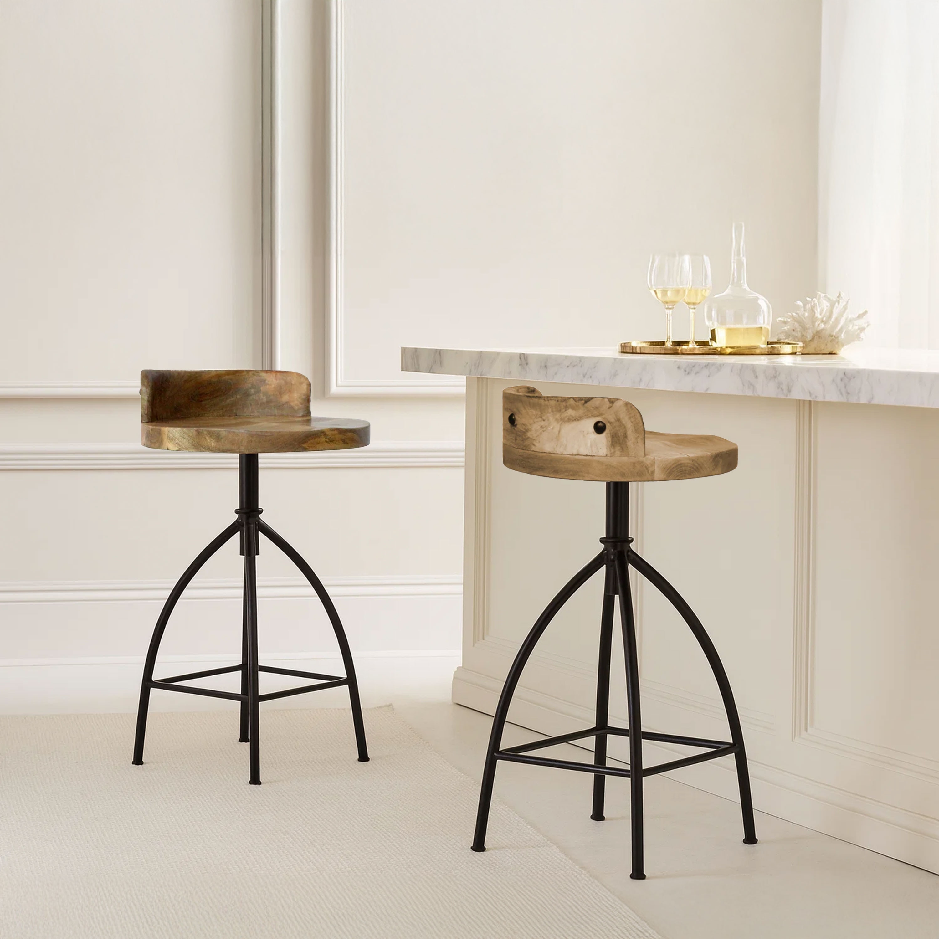 low industrial swivel stools