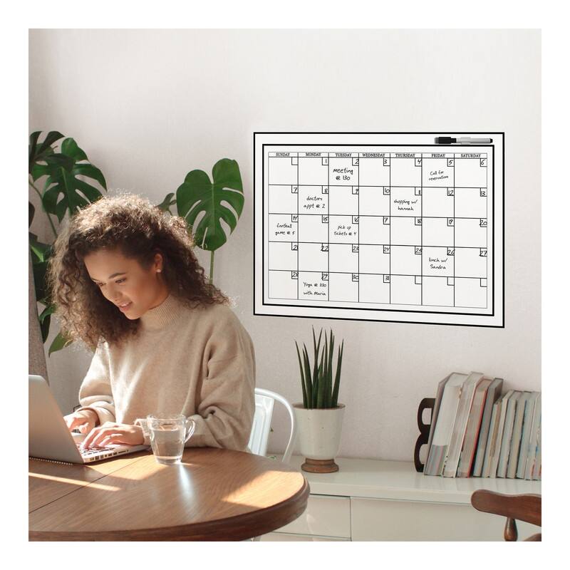 WallPops Large White Monthly Dry Erase Calendar Decal