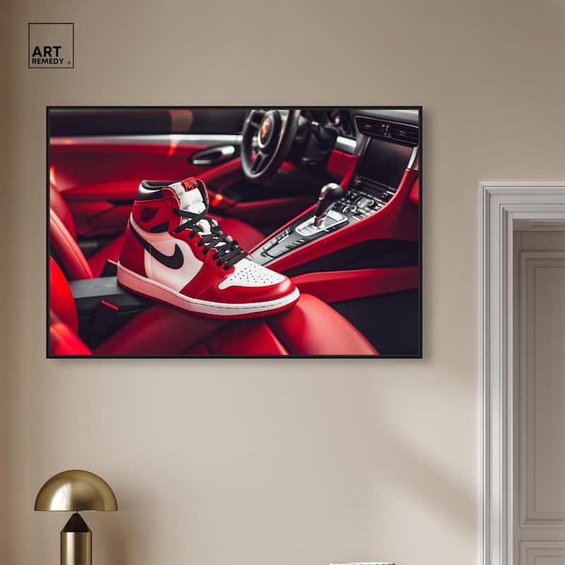 Sneaker Car Red Canvas by Art Remedy
