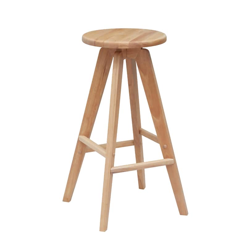 Ceren Round Solid Wood Backless Stool, By JONATHAN Y