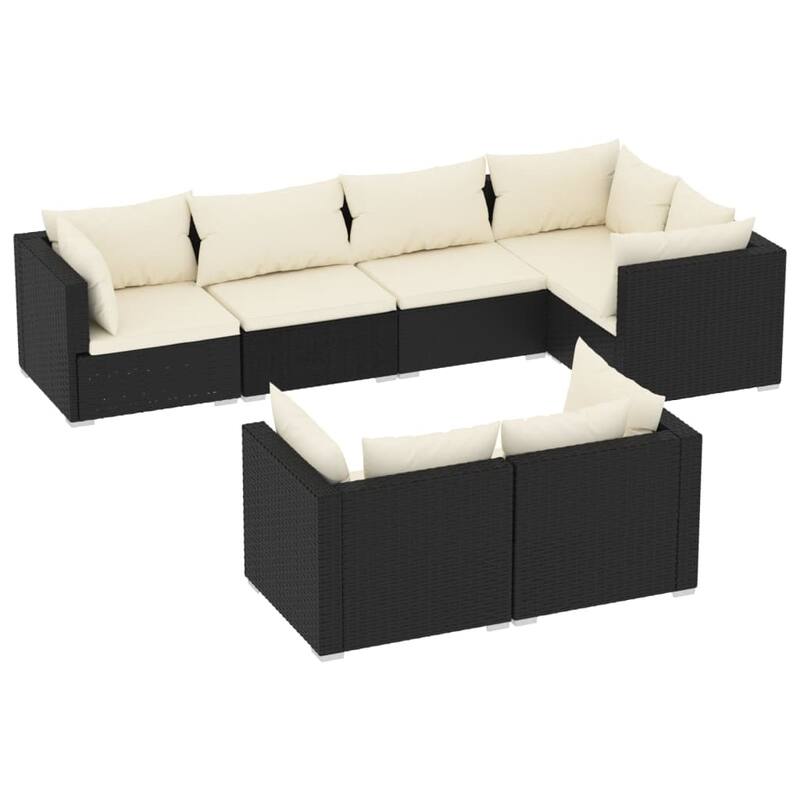 vidaXL Patio Lounge Set Outdoor Sectional Sofa Set Table Garden Poly Rattan