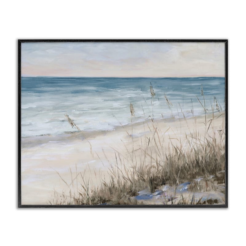 Stupell Traditional Beach Coast Line Tall Grass Soft Sky Framed Wall Art
