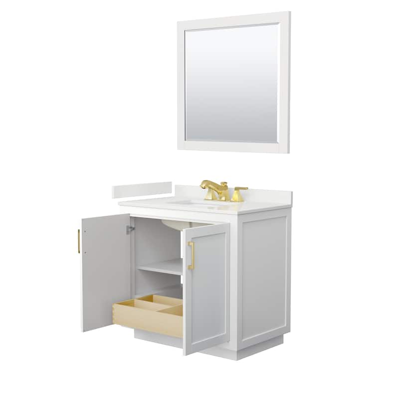 Miranda 36-inch Single Vanity, Quartz Top, 34-inch Mirror