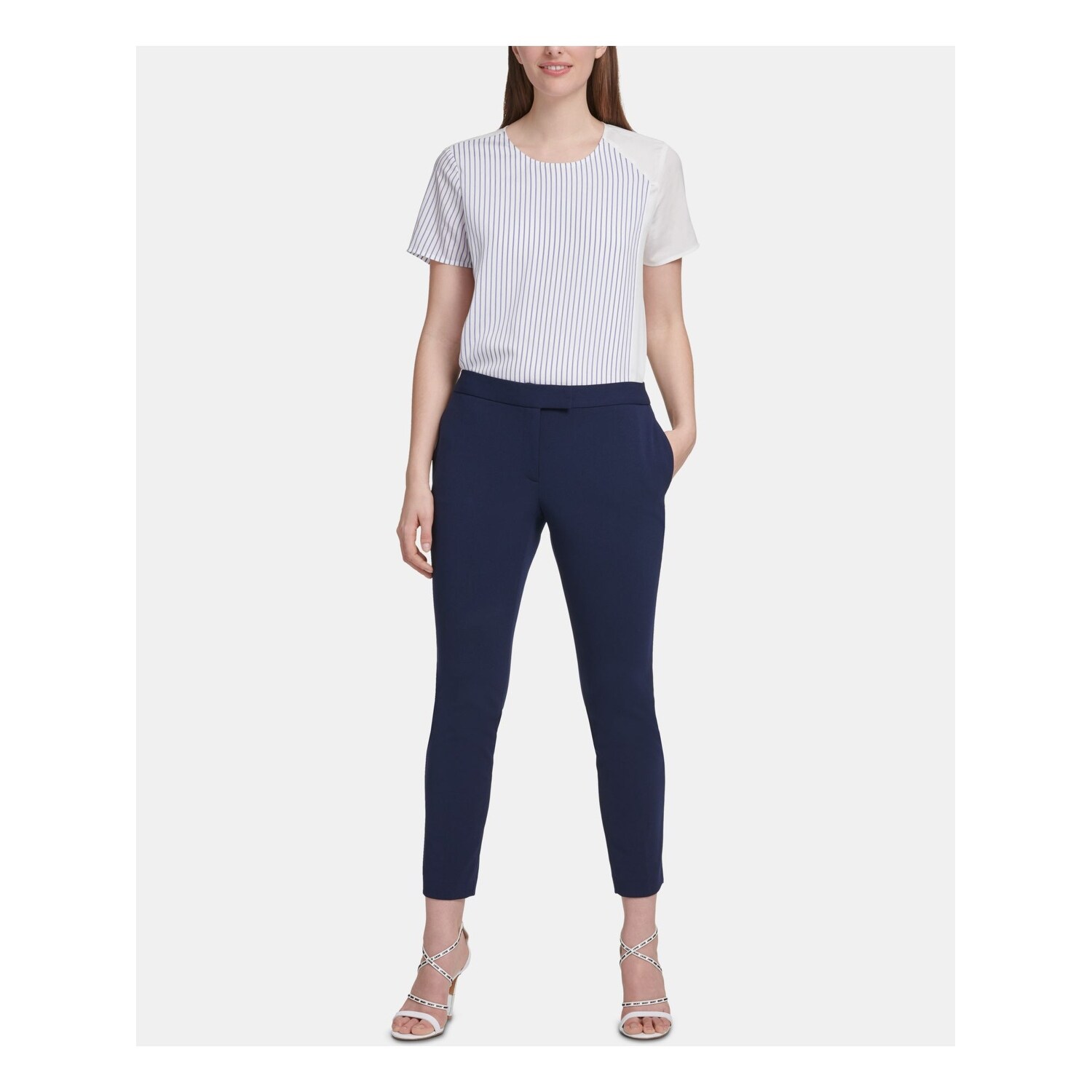 Shop Dkny Womens Navy Wear To Work Pants Size 12 Overstock
