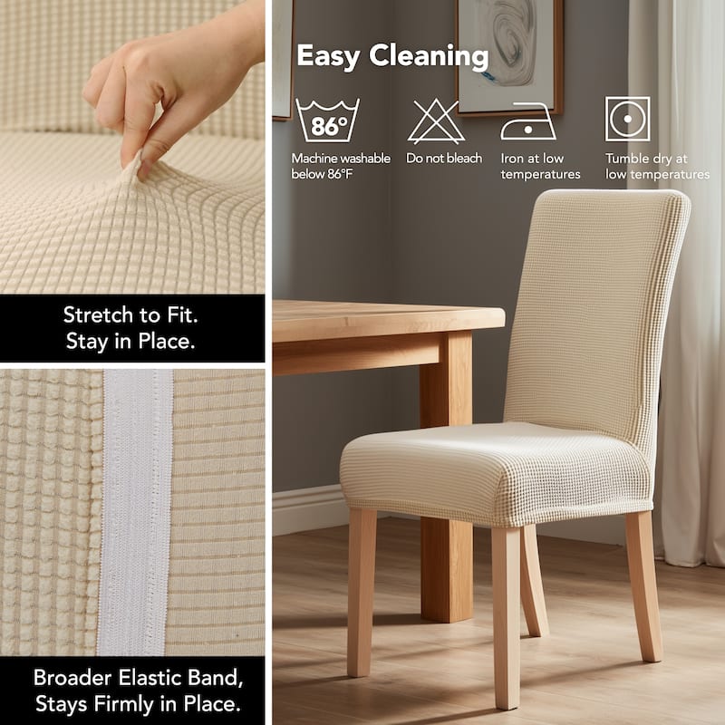 Deconovo Universal Soft Stretch Chair Slipcovers Set of 6