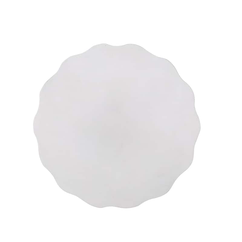 Lightweight Concrete Side Table, Antique White Accent Table for Indoor & Outdoor Use