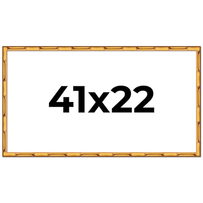 41x22 Frame Gold Bamboo Picture Frame Modern Photo Frame Includes UV Acrylic Shatter Guard Front Acid Free Foam Backing Board