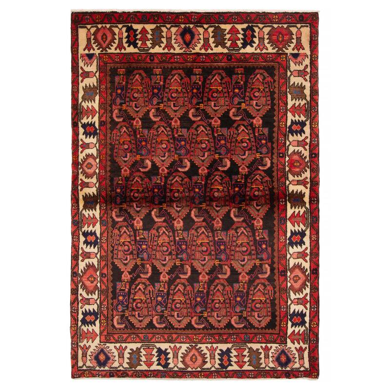 ECARPETGALLERY Hand-knotted Andelz Black Wool Rug - 4'5 x 6'9 - Black - 4'5 x 6'9