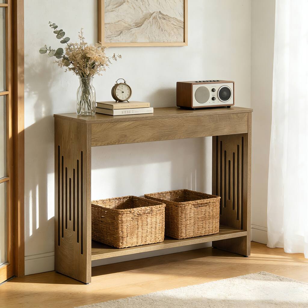 41.3-Inch Console Table Behind Couch, Wooden Farmhouse Sofa Table