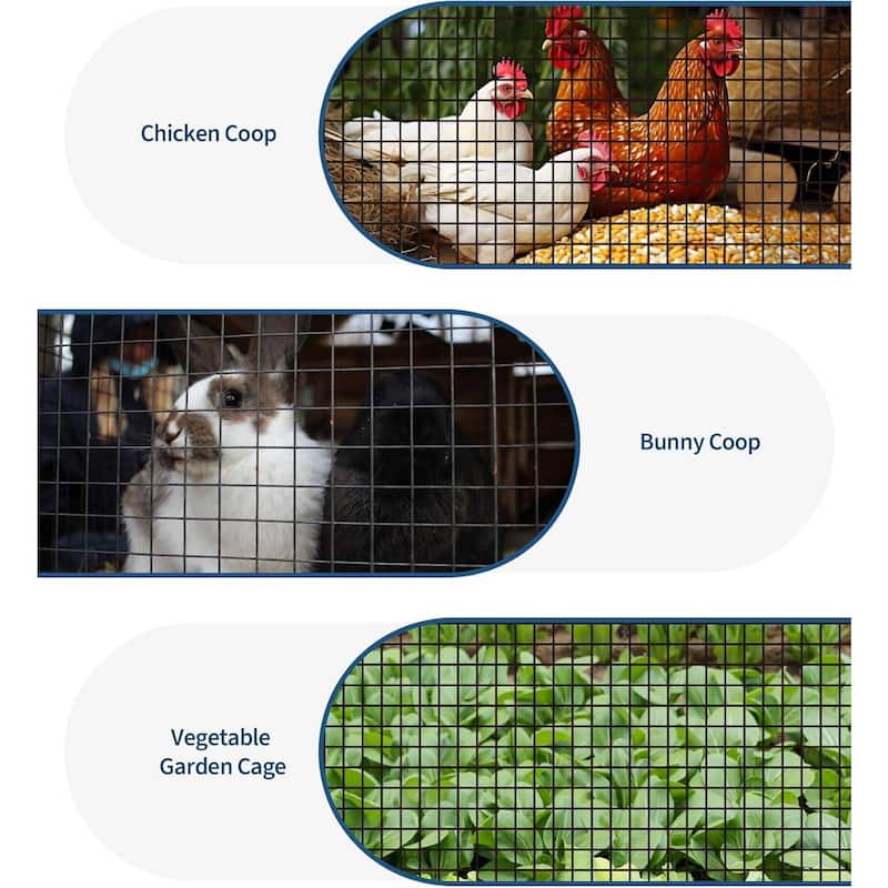 48in x 100ft 19 Gauge Galvanized Hardware Cloth, Garden Netting for Chicken Wire Fencing Roll, Black - 48in x 100ft