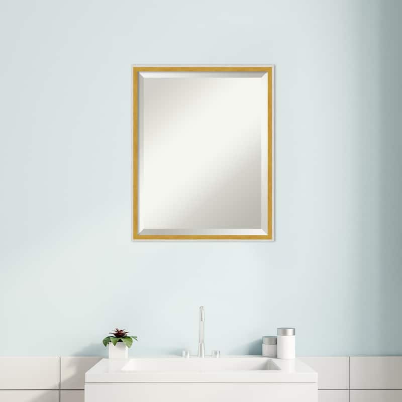 Paige Beveled Wood Framed Bathroom Vanity Wall Mirror