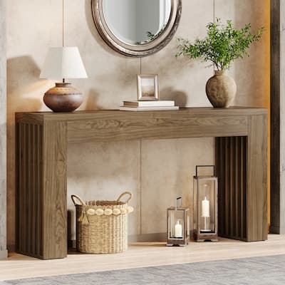 59-Inch Console Table for Living Room, Farmhouse Entryway Table