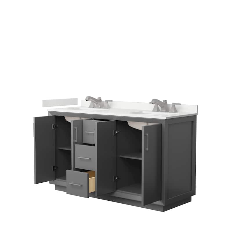 Strada 60-inch Double Vanity, Quartz Top