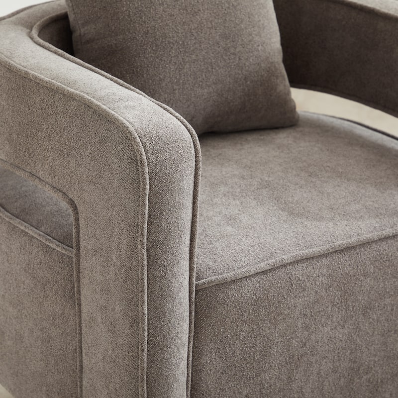 29"W Boucle Upholstered Swivel Armchair Single Sofa