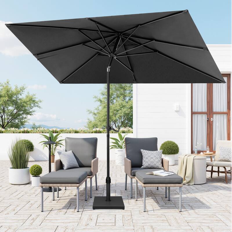 Pellebant Outdoor 9 x 5 FT Patio Market Umbrella Rectangular with Base